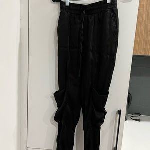 Zara black satin jogger cargo pant